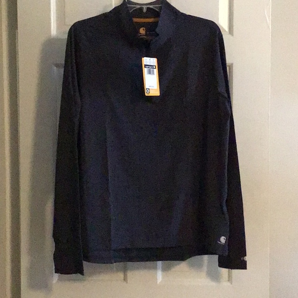 Carhartt Force Delmont Long sleeve Quarter zip Performance Shirt XL Charcoal